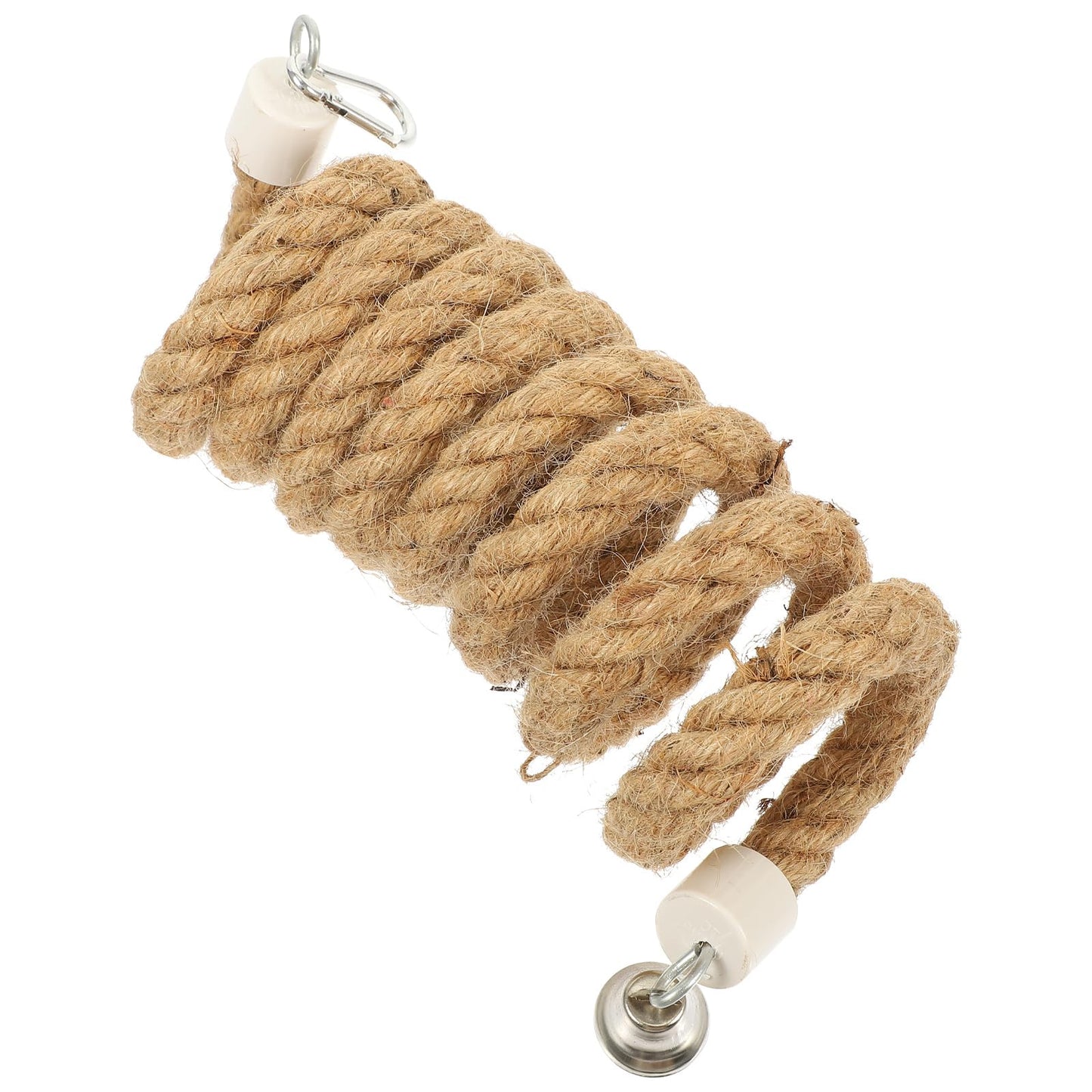 Ipetboom 78.6in Bird Spiral Rope Perch Jute Parrot Swing Climbing Standing Toys Chewing Toys Bungee Bird Toys 2m